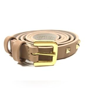 Brazilian Leather Belt with Gold Buckle and Studs